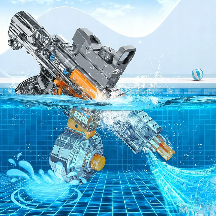 BATTLE Electric water pistol UMP45 – light effects, range 8–10 m, 350 ml tank, 500 mAh battery