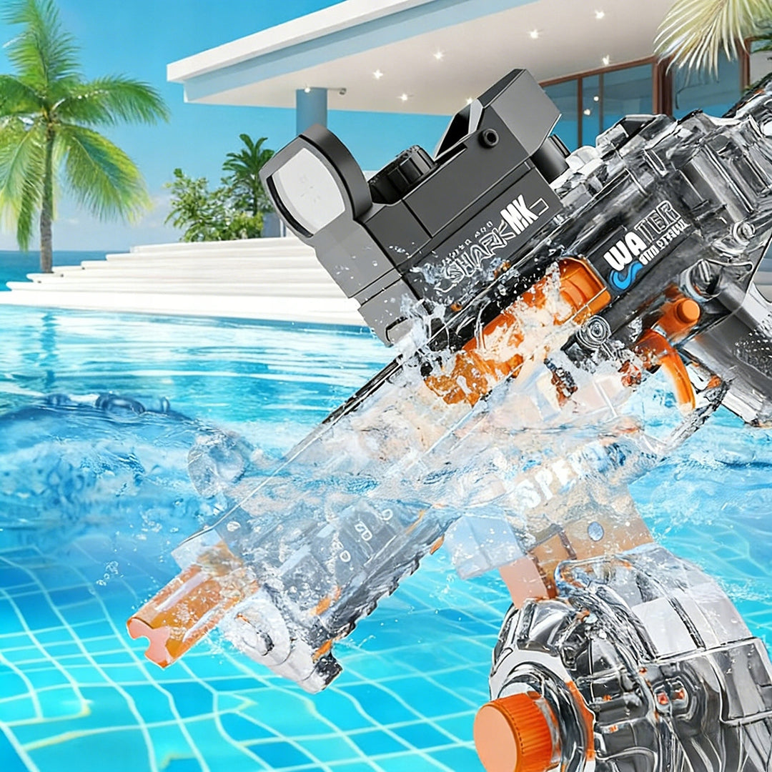 BATTLE Electric water pistol UMP45 – light effects, range 8–10 m, 350 ml tank, 500 mAh battery