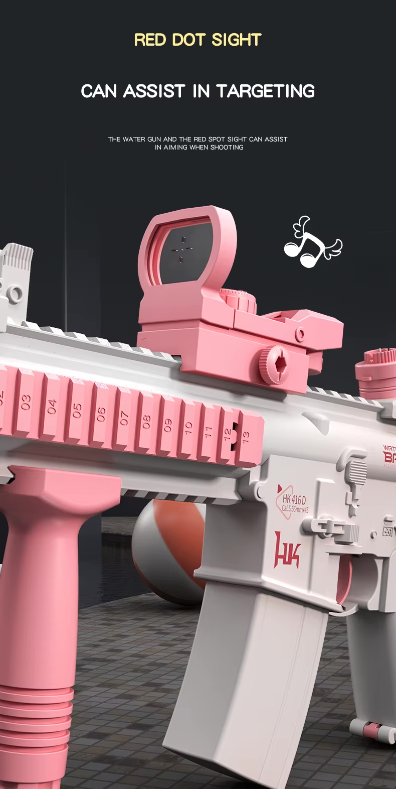 M416 Elektrická vodní pistole pro děti | Zabudovaný 370 ml zásobník