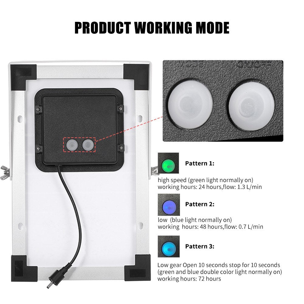 Fapiere Solar Pond Aerator AP206 - 2400 mAh Battery, 2 Modes, 5 W