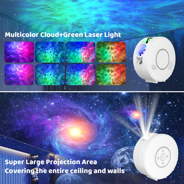 Galaxy and night sky projector - 6 image cassettes, Bluetooth speaker, app control