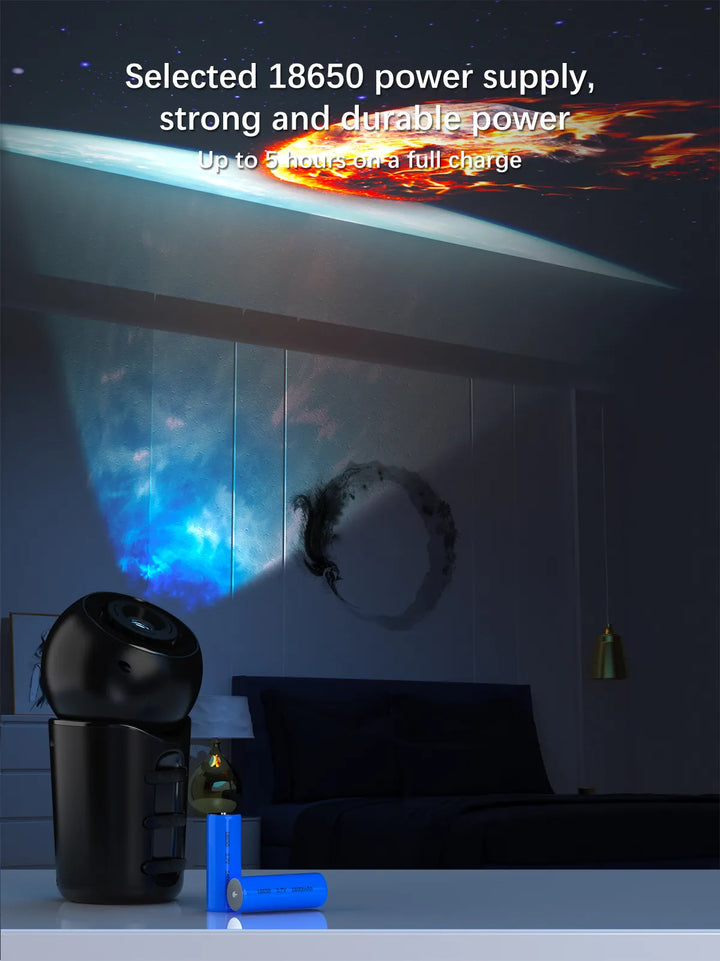 Přenosný projektor galaxie s vestavěnou baterií a výměnnými disky