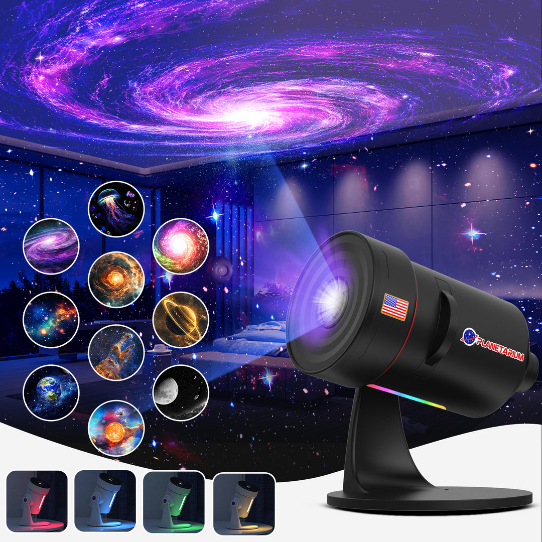 Galaxy Projector with Meteorite Function (8th Generation) - 10 Cartridges with 4K Quality Images