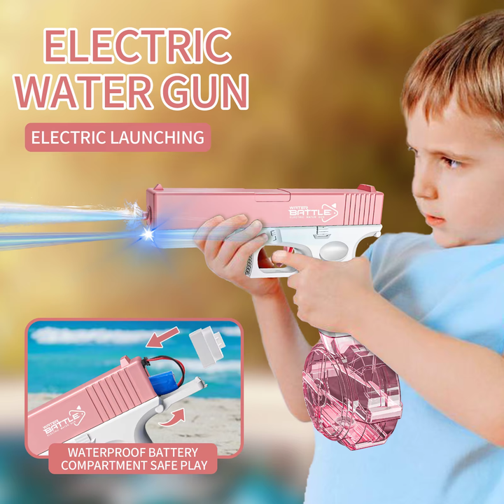 GLOCK Elektrische Wasserpistole für Kinder | Langer Schussbereich, 2 Magazine, automatisches Schießen