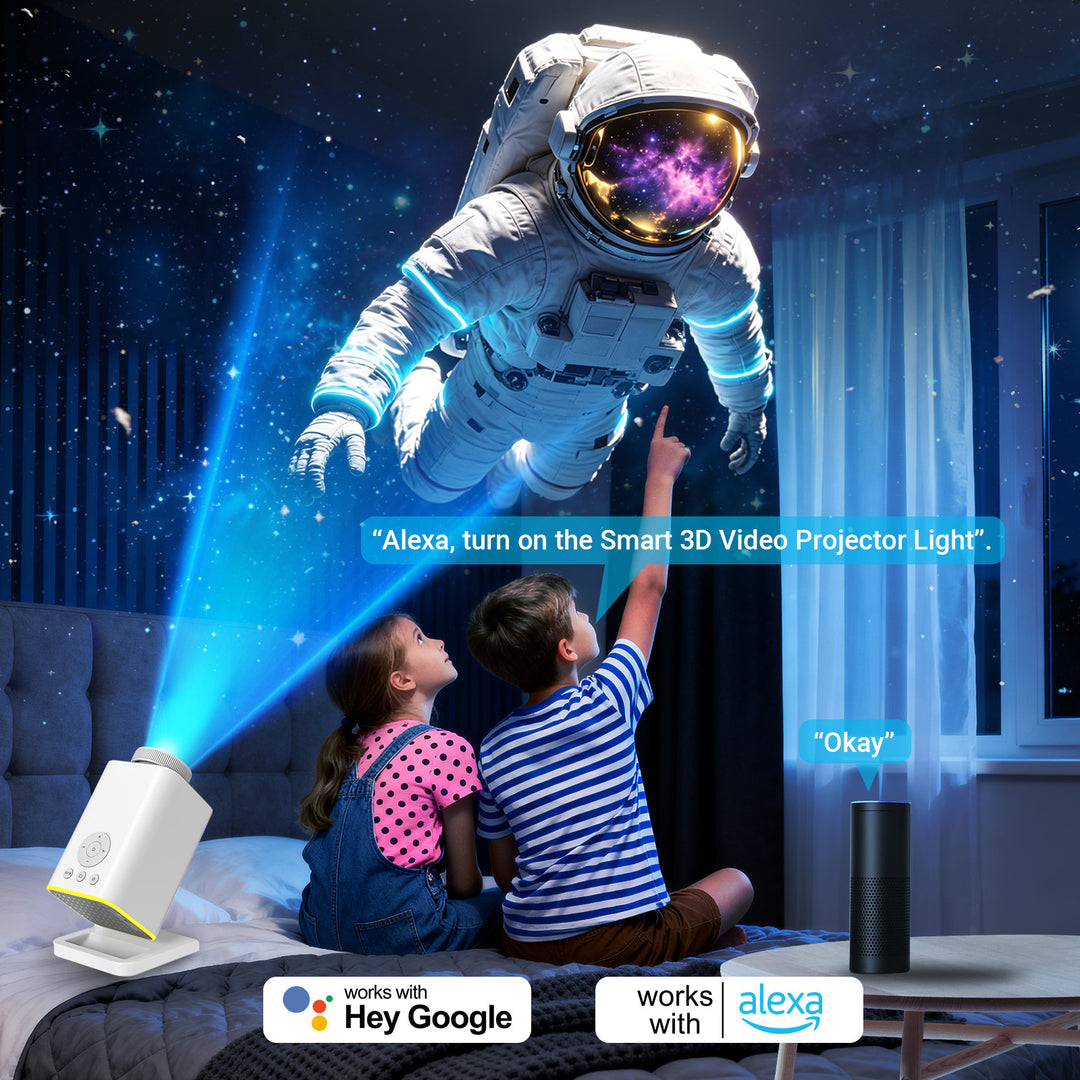 Nanxin dynamický 3D projektor galaxie SK11 – 60 scén, RGB světlo a Bluetooth reproduktor