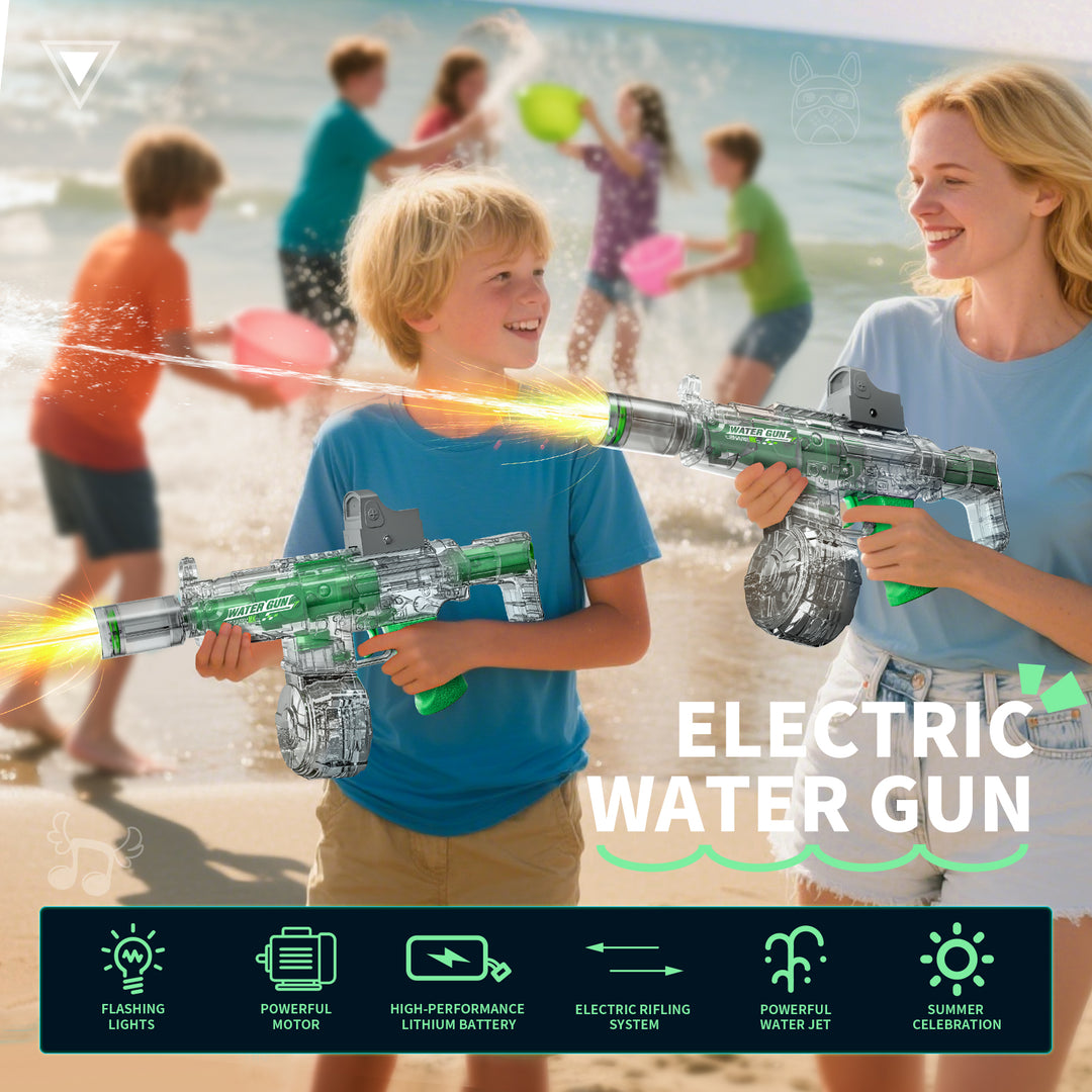 BATTLE Elektrická vodní pistole AK47 – světelné efekty, dostřel 8–10 m, 270 ml zásobník