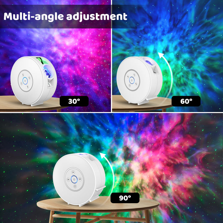 Galaxy and night sky projector - 6 image cassettes, Bluetooth speaker, app control