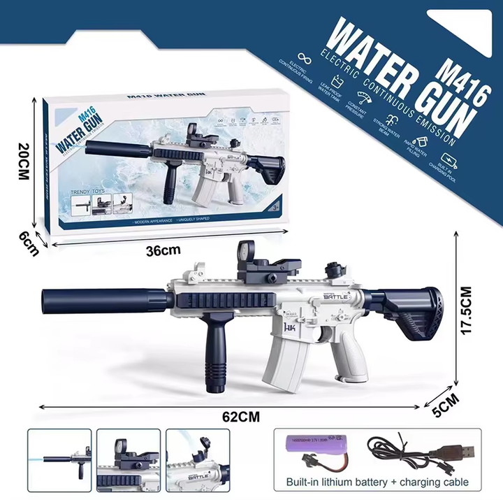 M416 Elektrická vodní pistole | Až 10 m dostřel, 2 zásobníky