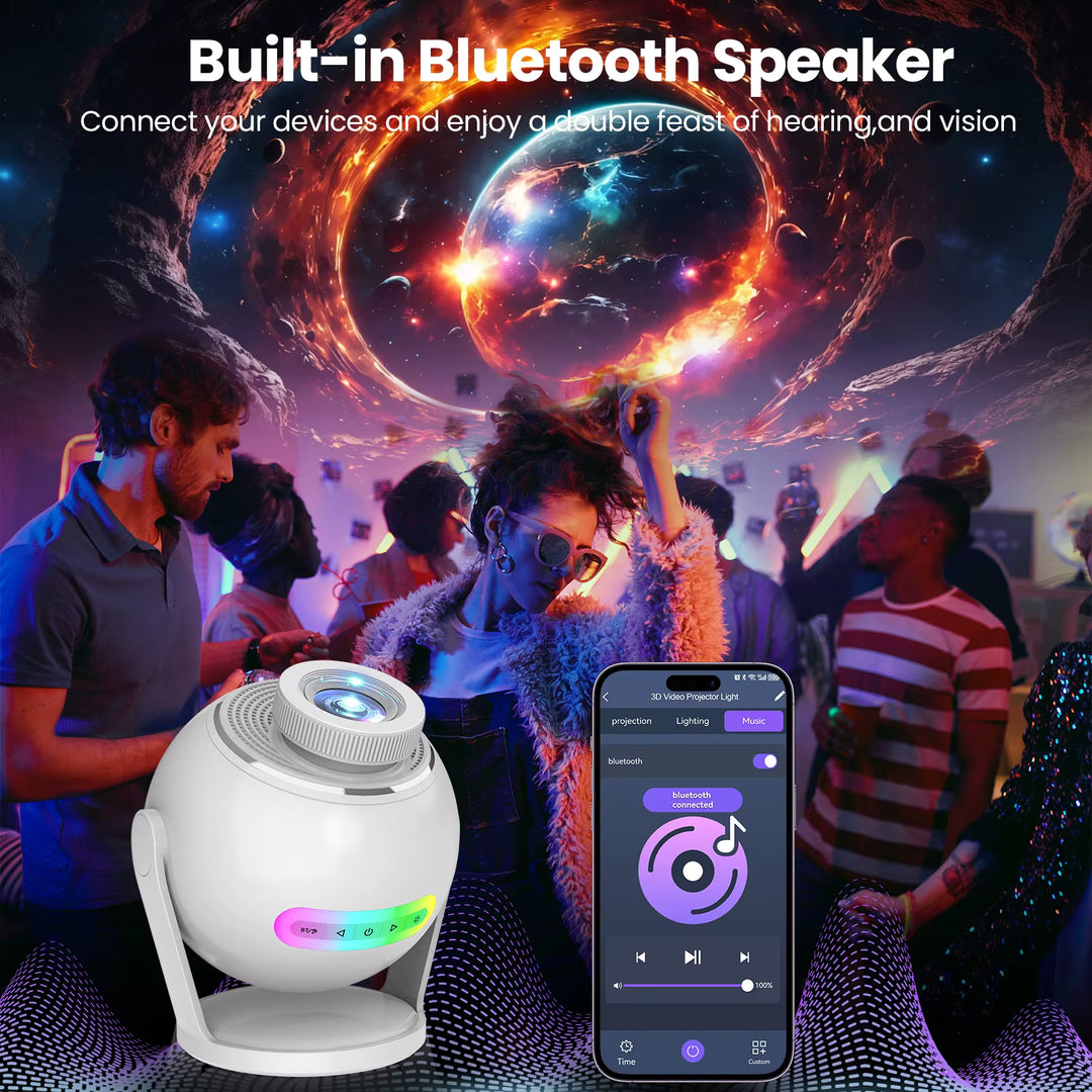 Nanxin Dynamický 3D projektor galaxie SK19 – 60 video scén, Bluetooth reproduktor a dálkové ovládání