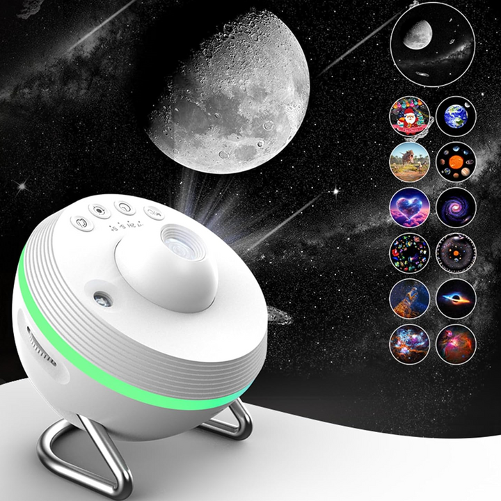 Galaxy Projector | Home planetarium with meteorite function | 13 cassettes with images in 4K quality