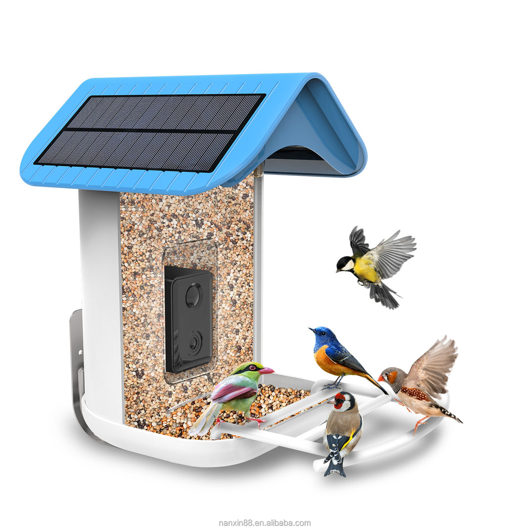 Smart bird feeder with camera and solar panel | Connection via Wi-Fi