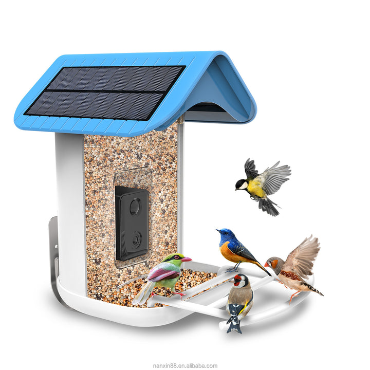 Smart bird feeder with camera and solar panel | Connection via Wi-Fi