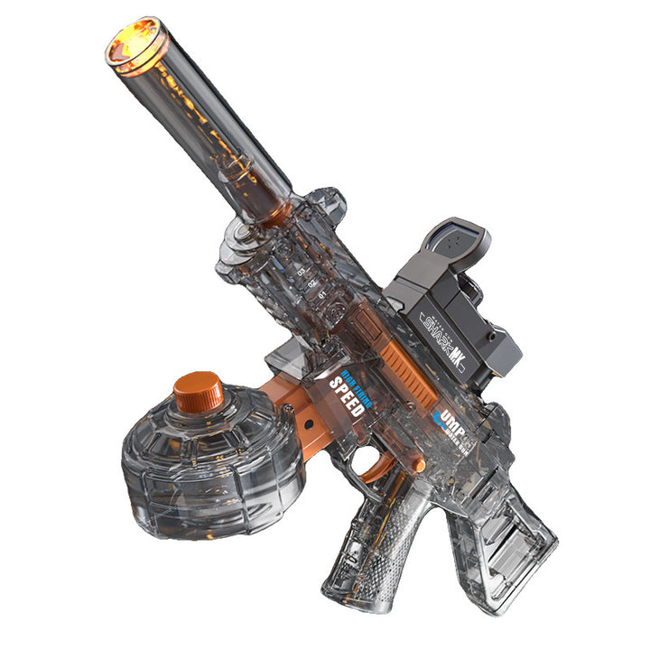 BATTLE Electric water pistol UMP45 – light effects, range 8–10 m, 350 ml tank, 500 mAh battery