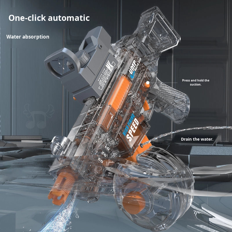 BATTLE Electric water pistol UMP45 – light effects, range 8–10 m, 350 ml tank, 500 mAh battery
