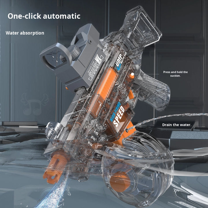 BATTLE Electric water pistol UMP45 – light effects, range 8–10 m, 350 ml tank, 500 mAh battery