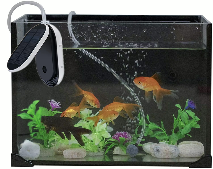 Solární provzdušňovač jezírka AP007 – 3600 mAh baterie, 2 režimy provozu, 1 W panel
