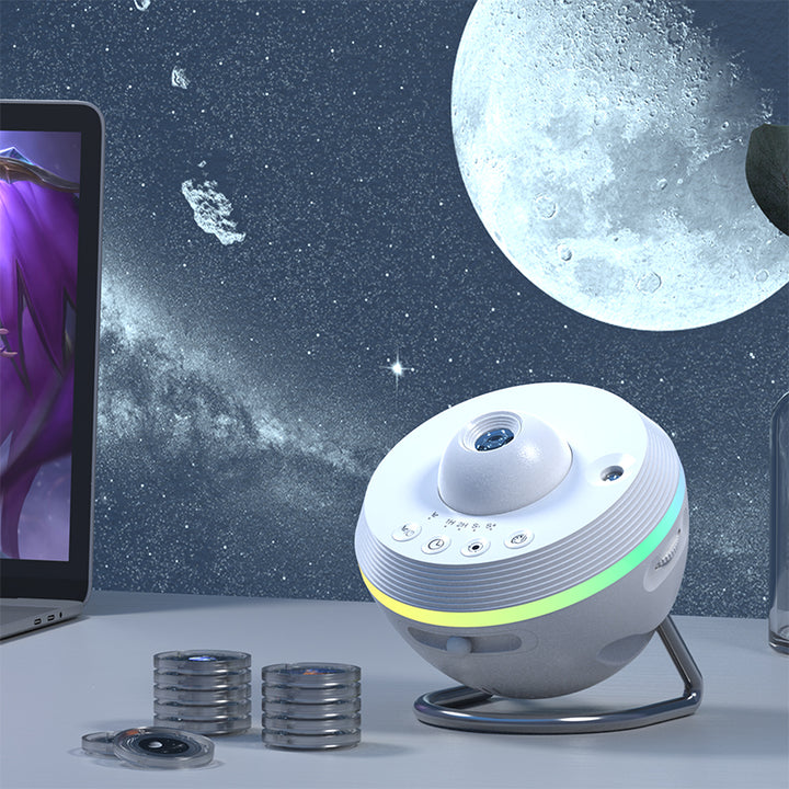Galaxy Projector | Home planetarium with meteorite function | 13 cassettes with images in 4K quality