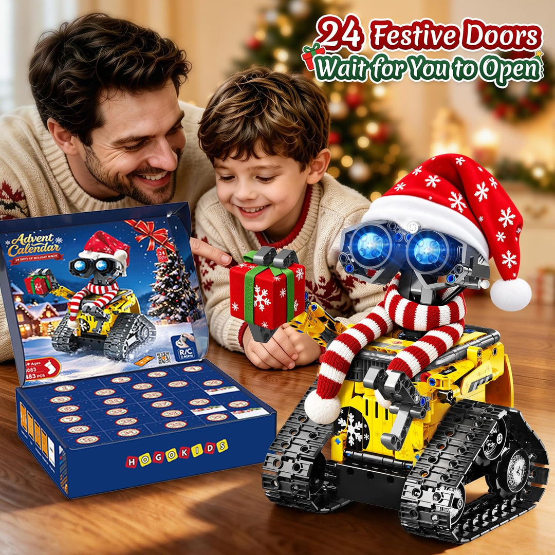 HOGOKIDS Adventní kalendář 2026 – vánoční RC robot, 483 dílků, ovládání ovladačem i aplikací