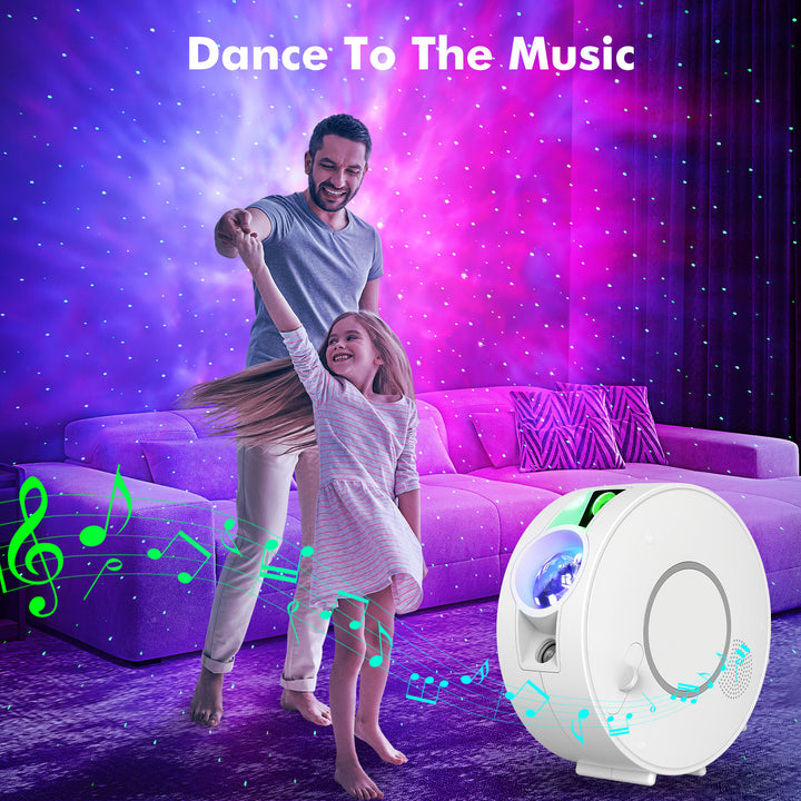 Galaxy and night sky projector - 6 image cassettes, Bluetooth speaker, app control