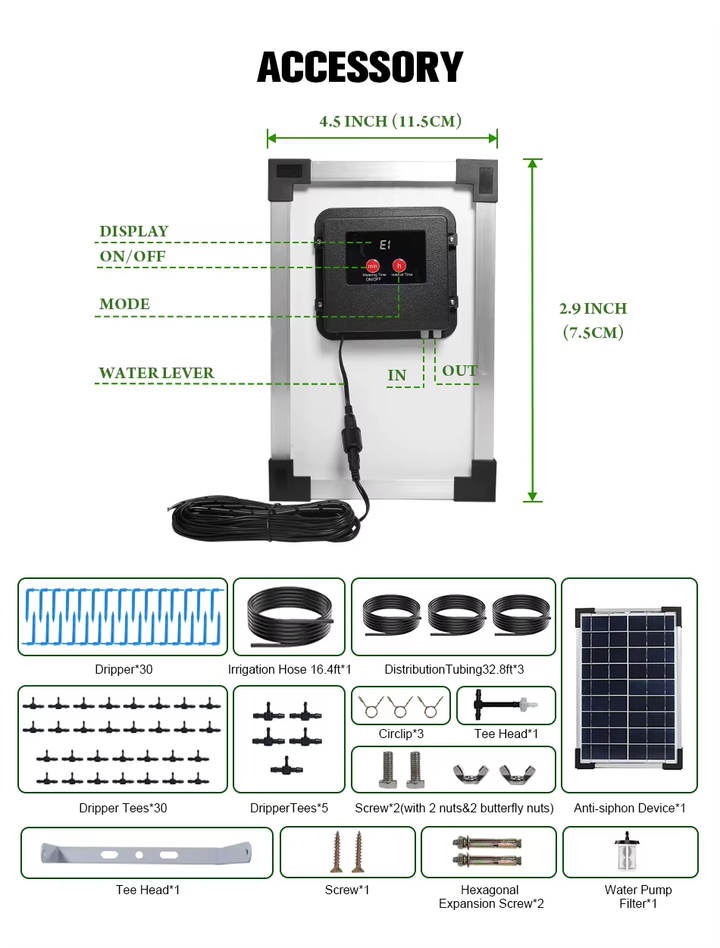 Fapiere Solar Irrigation System IC009 - automatic drip irrigation for 30 plants