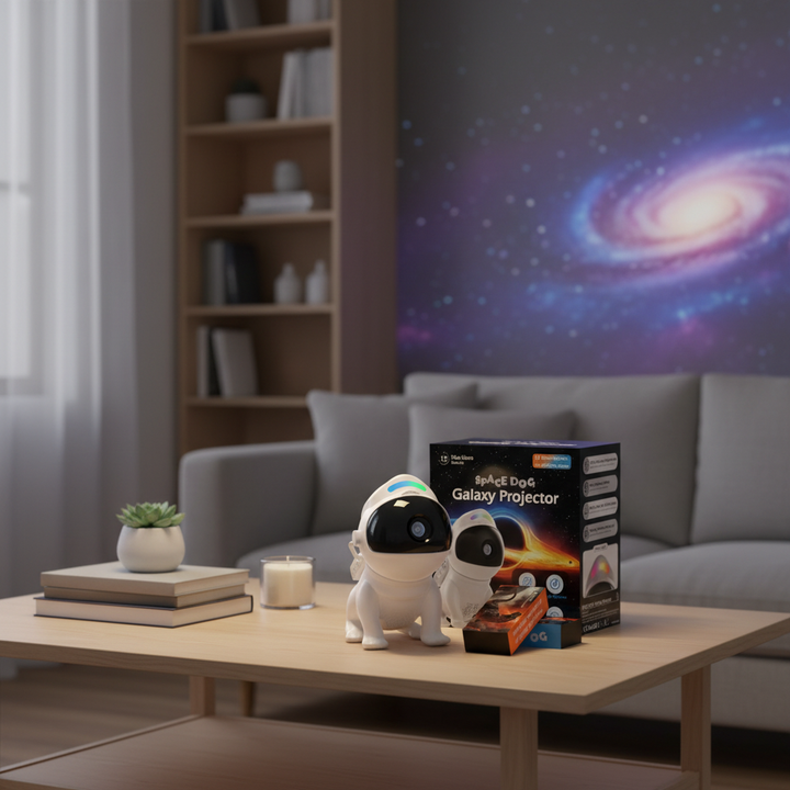 Space Dog Style Galaxy Projector (SPACE DOG) - 13 Cartridges, Bluetooth Speaker, Remote Control