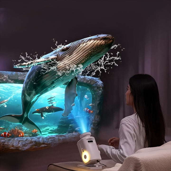 Holographic 3D Projector - 60 Dynamic Scenes, Bluetooth Speaker, Remote Control, Night Light