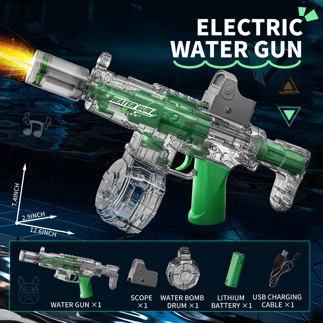 BATTLE Electric water pistol AK47 – light effects, range 8–10 m, 270 ml magazine