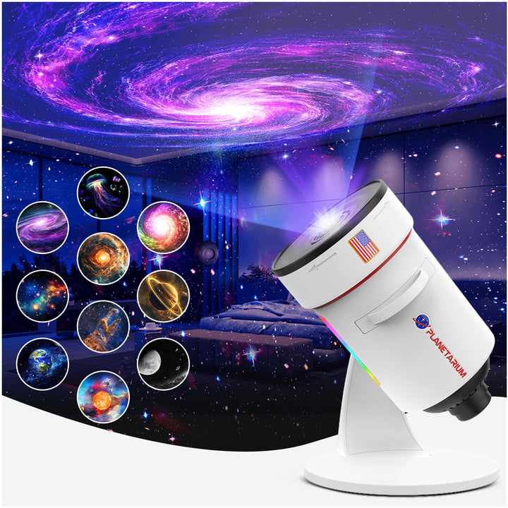 Galaxy Projector with Meteorite Function (8th Generation) - 10 Cartridges with 4K Quality Images