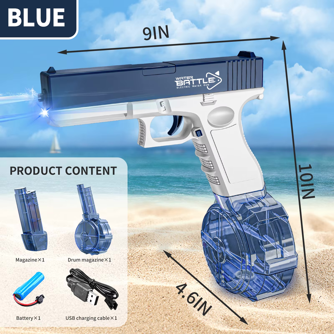 GLOCK Elektrische Wasserpistole für Kinder | Langer Schussbereich, 2 Magazine, automatisches Schießen