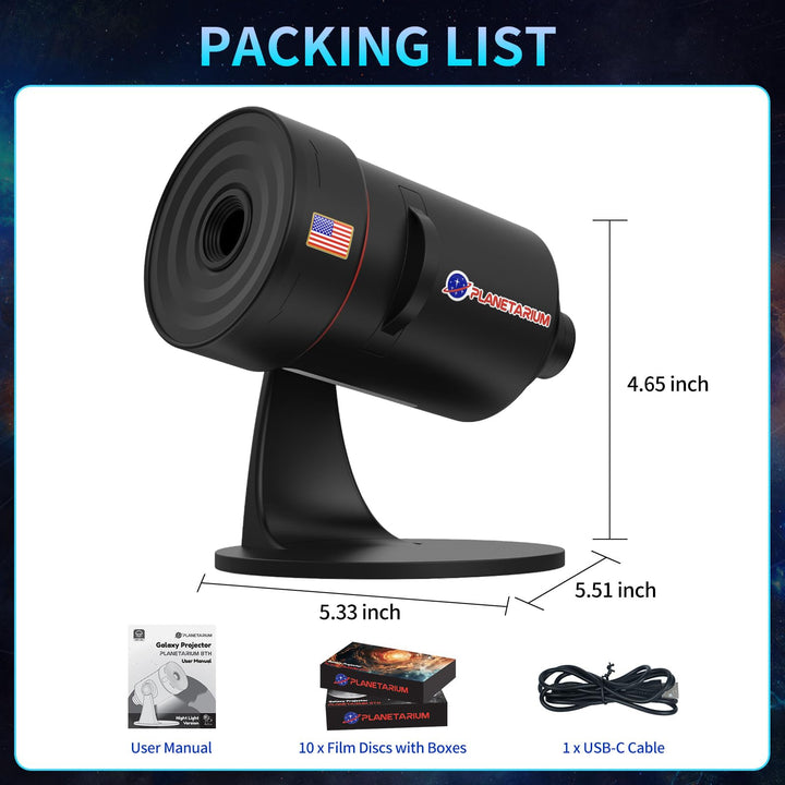 Galaxy Projector with Meteorite Function (8th Generation) - 10 Cartridges with 4K Quality Images