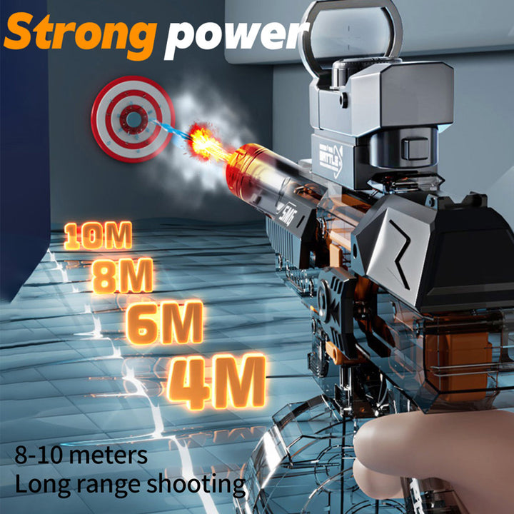 Elektrická vodní pistole SMG – světelné efekty, dostřel 8–10 m, 425 ml zásobník, 1200 mAh baterie