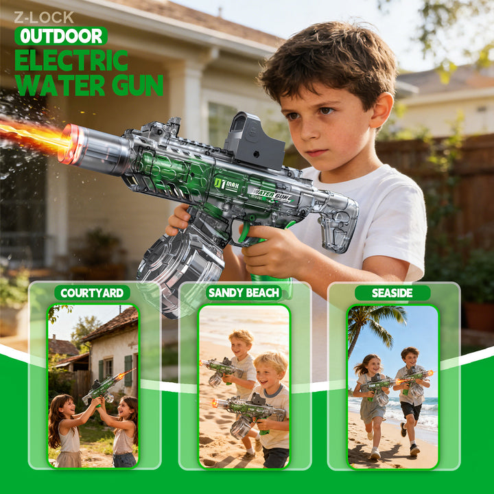BATTLE Electric water pistol AK47 – light effects, range 8–10 m, 270 ml magazine