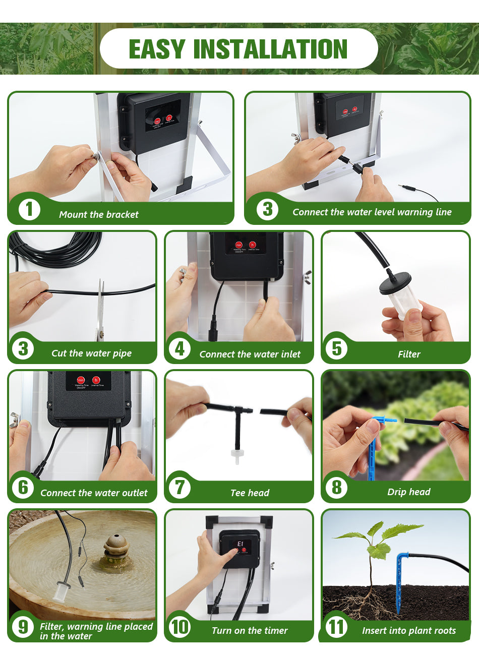 Fapiere Solar Irrigation System IC009 - automatic drip irrigation for 30 plants