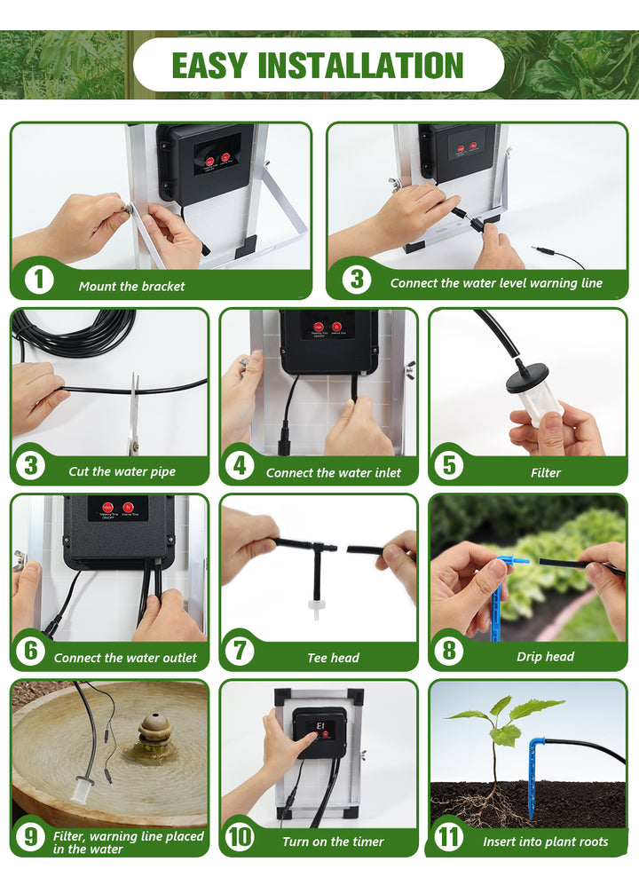 Fapiere Solar Irrigation System IC009 - automatic drip irrigation for 30 plants