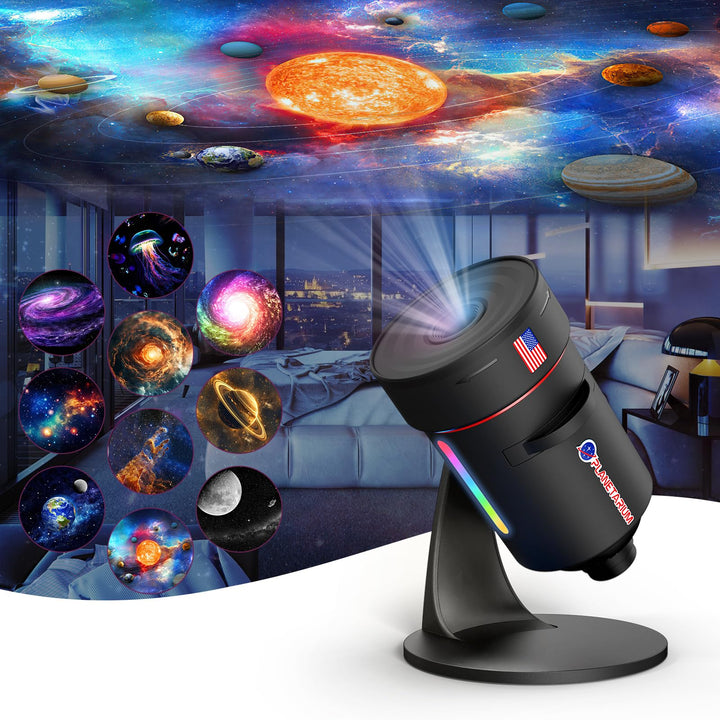 Galaxy Projector with Meteorite Function (8th Generation) - 10 Cartridges with 4K Quality Images