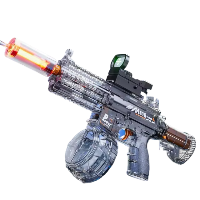 Electric water pistol M416 - light effects, range 8-10 m, 170 ml magazine, 500 mAh battery