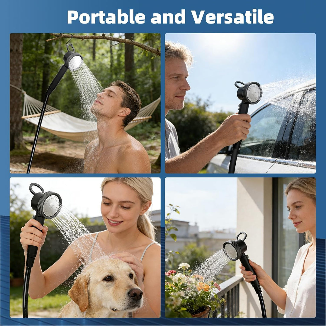 Uplayteck Portable Camping Shower with 8000mAh Battery – High Water Pressure, LED Display, and IPX8