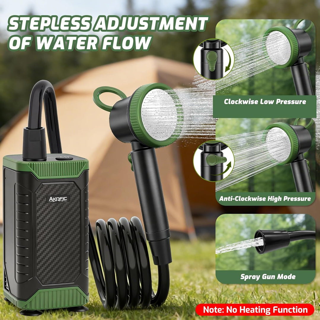 Uplayteck Portable Camping Shower with 8000mAh Battery – High Water Pressure, LED Display, and IPX8