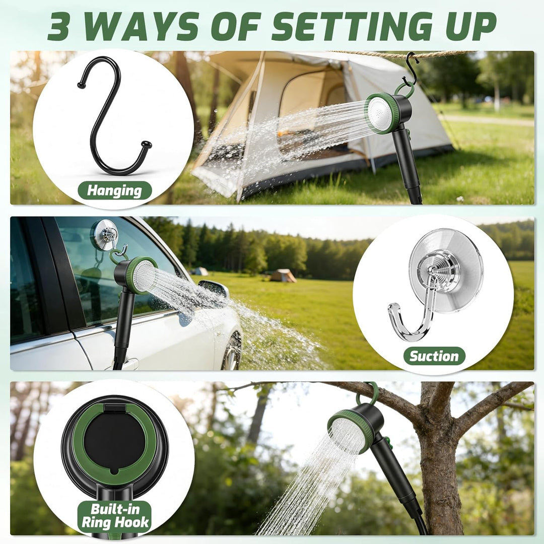 Uplayteck Portable Camping Shower with 8000mAh Battery – High Water Pressure, LED Display, and IPX8