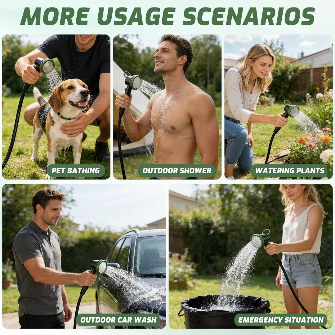 Uplayteck Portable Camping Shower with 8000mAh Battery – High Water Pressure, LED Display, and IPX8