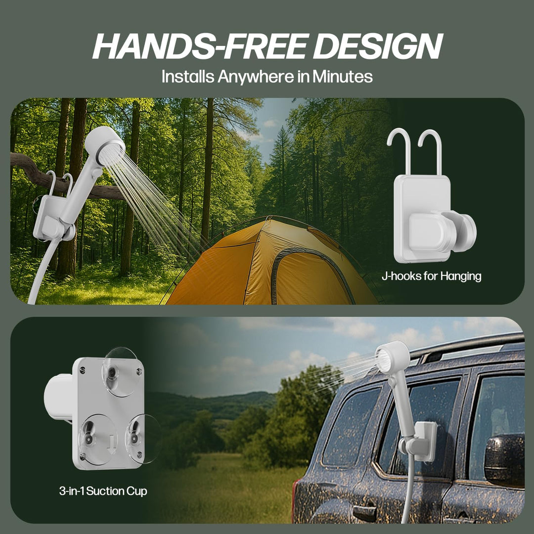 Mytrix Portable Camping Shower – High Water Pressure 10 l/min, 7800 mAh, and 4 Spray Modes