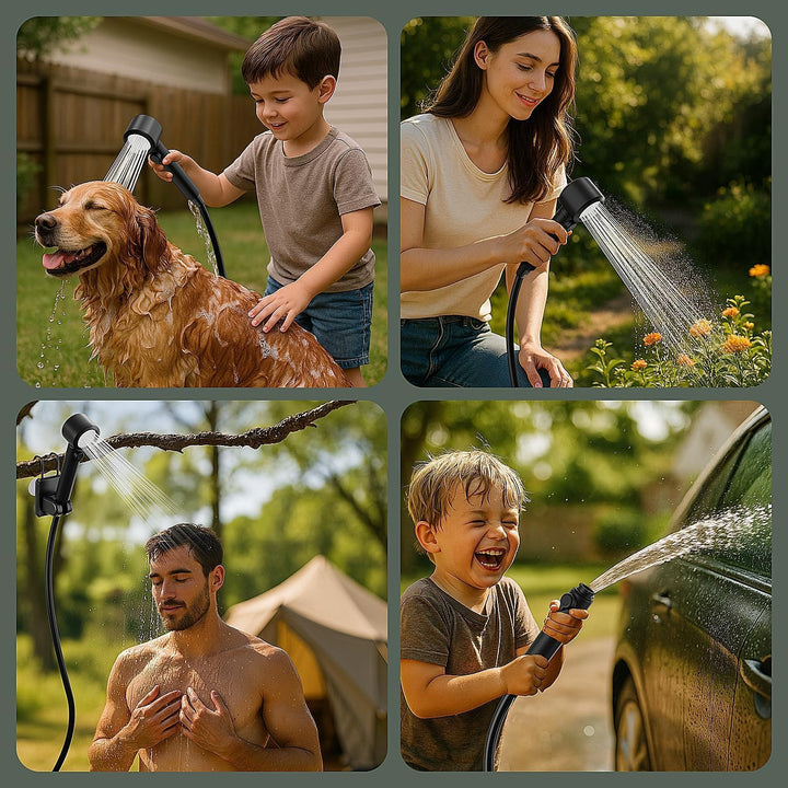 Mytrix Portable Camping Shower – High Water Pressure 10 l/min, 7800 mAh, and 4 Spray Modes