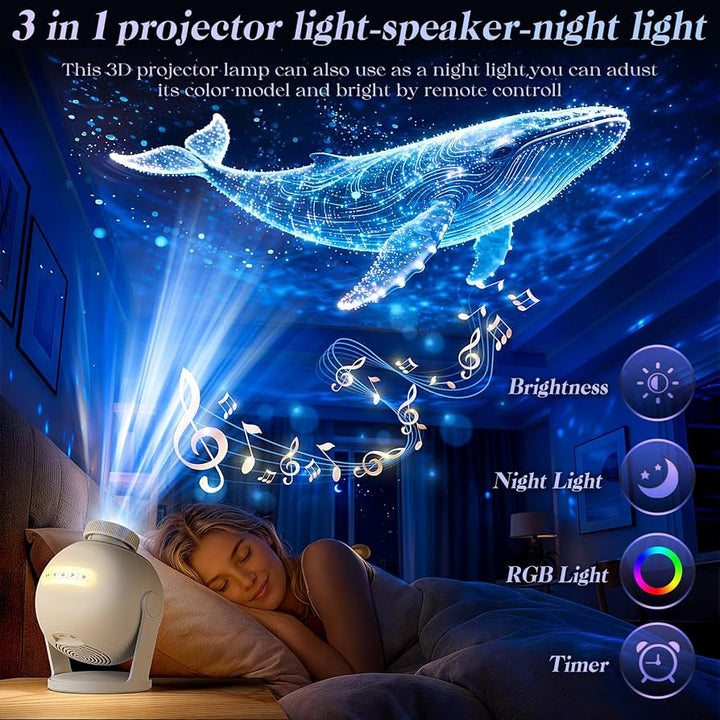 Nanxin Dynamický 3D projektor galaxie SK19 – 60 video scén, Bluetooth reproduktor a dálkové ovládání