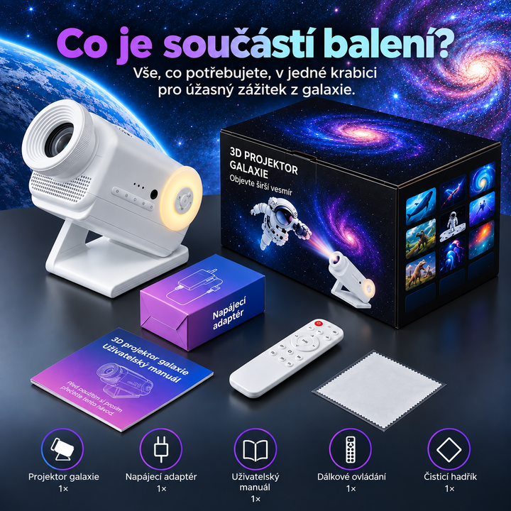 Holographic 3D Projector - 60 Dynamic Scenes, Bluetooth Speaker, Remote Control, Night Light