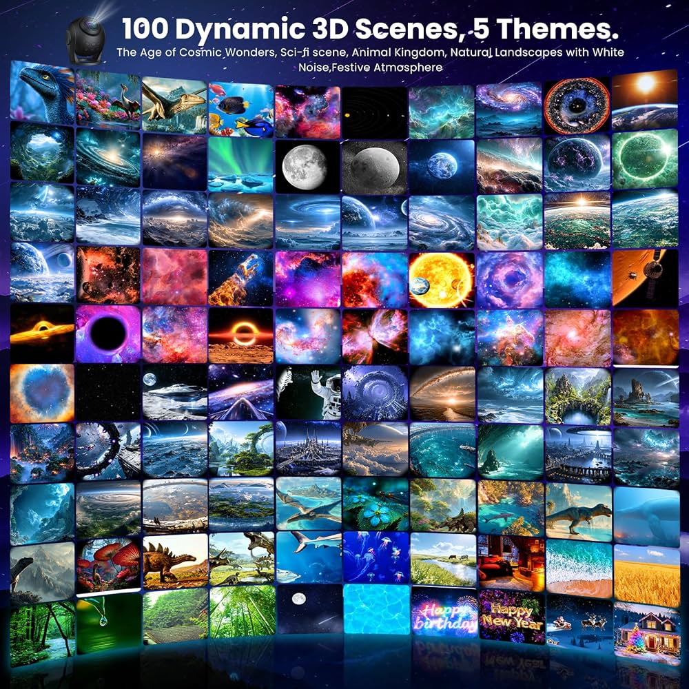 Bolong Dynamic Galaxy Projector BL‑VP03 – 100 built-in scenes, sound and remote control