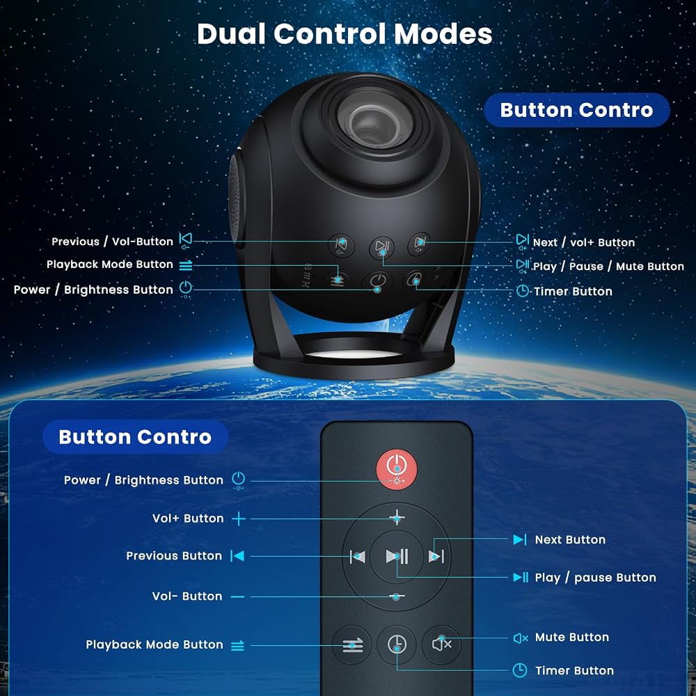 Bolong Dynamic Galaxy Projector BL‑VP03 – 100 built-in scenes, sound and remote control