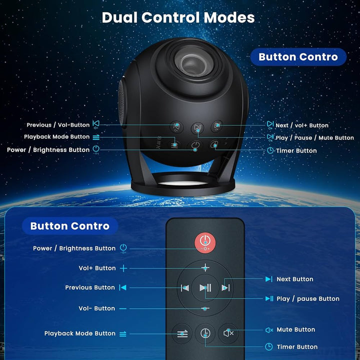 Bolong Dynamic Galaxy Projector BL‑VP03 – 100 built-in scenes, sound and remote control