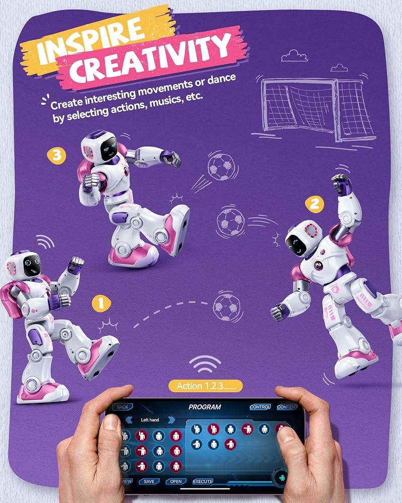 Ruko 1088 Carle – velký programovatelný robot pro děti s aplikací a hlasovým ovládáním