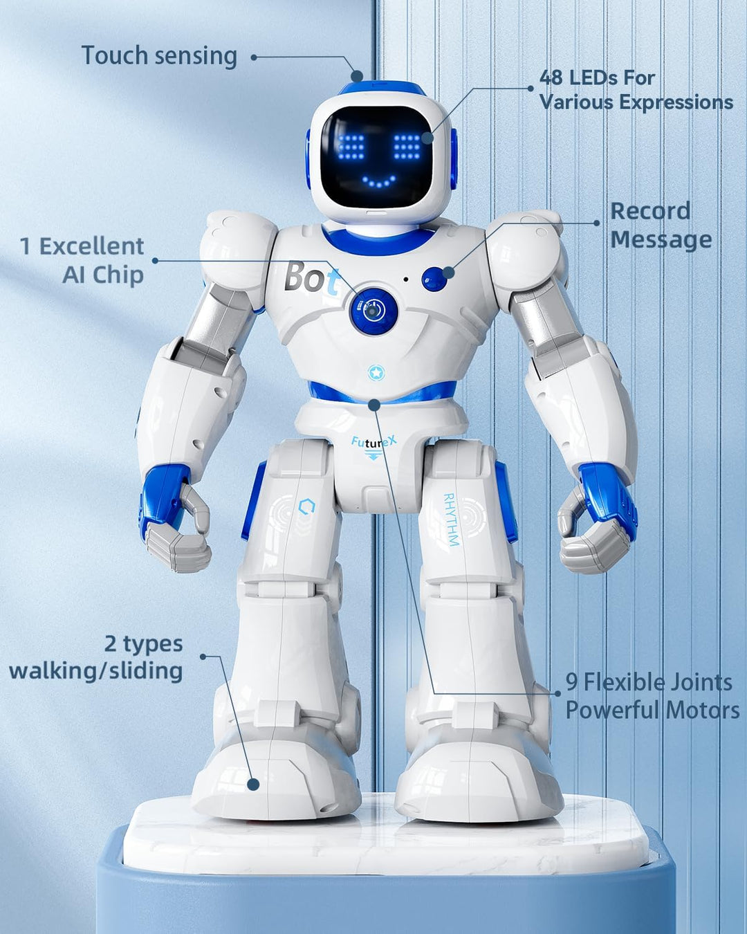 Ruko 1088 Carle – velký programovatelný robot pro děti s aplikací a hlasovým ovládáním