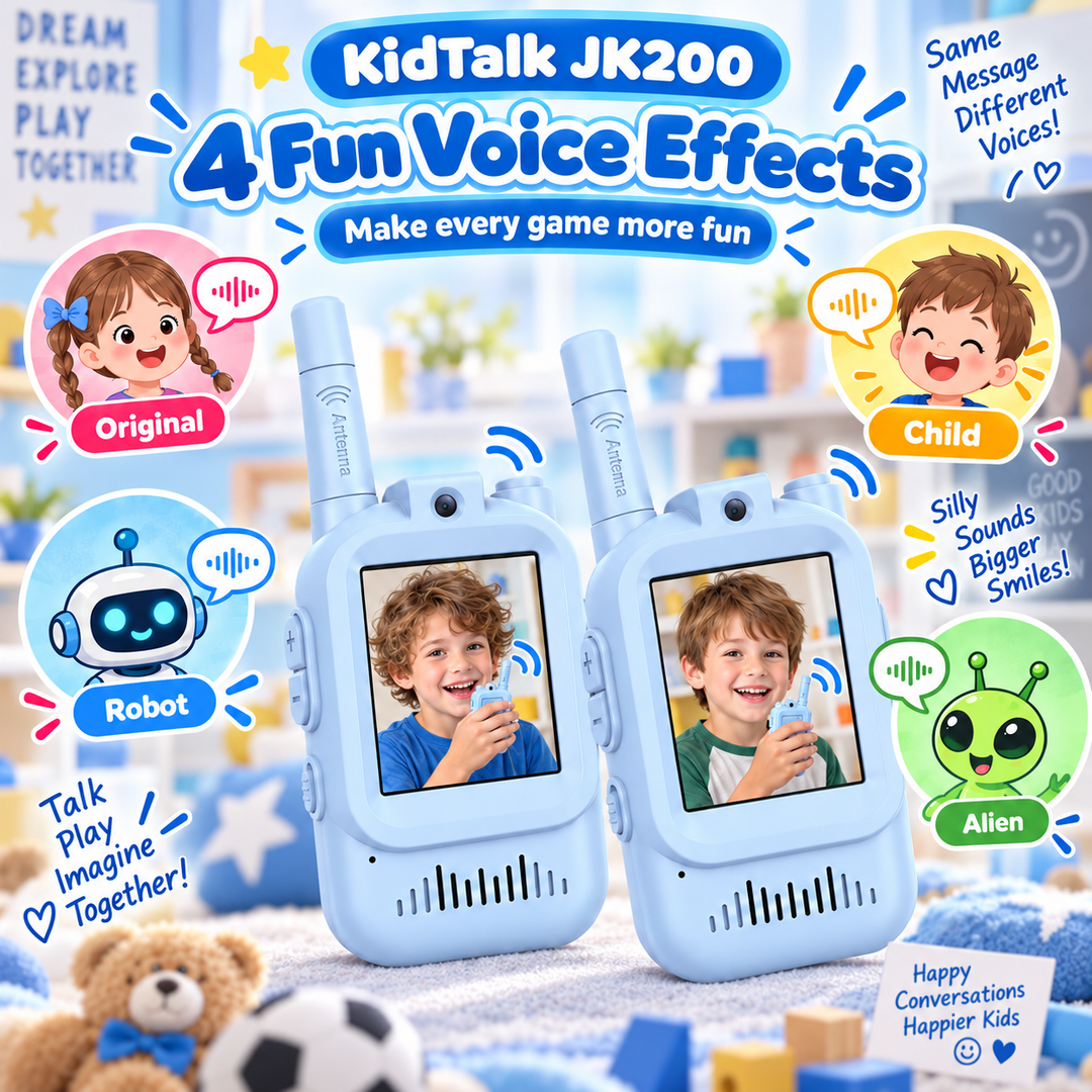 KidTalk Dětské video vysílačky s kamerou, displejem a dobíjecí baterií, modrá/modrá